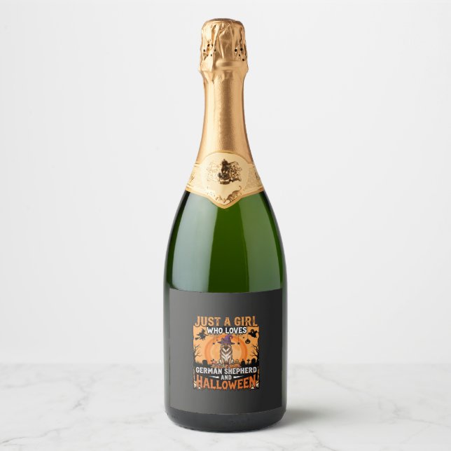 Desenho de Menina de Halloween Pastora Alemã Bruxa (Frente)
