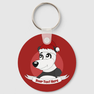 Desenho de Natal com chaveiro de panda fofo
