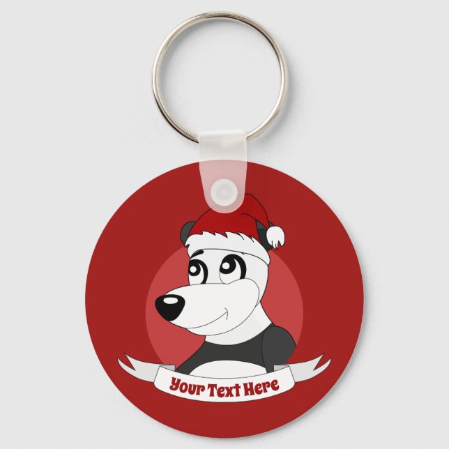 Desenho de Natal com chaveiro de panda fofo (Frente)