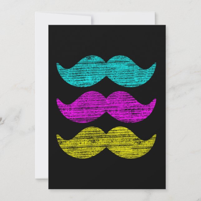 Desenho de Padrão de Bigode Retro Colorido (Frente)