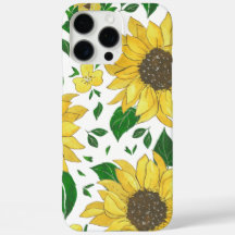 Desenho de Padrão de Girassol Floral Brilhante e A