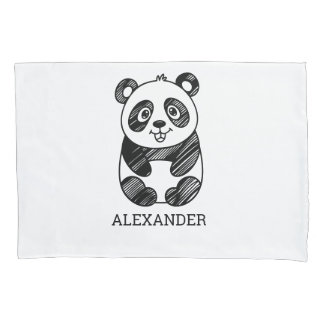 Desenho de Panda Branco e Preto Minimalista