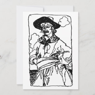 Desenho de Piratas Antigos de um Capitão por Howar