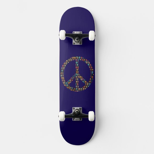 Desenho de Skate com Caveiras pela Paz (Frente)