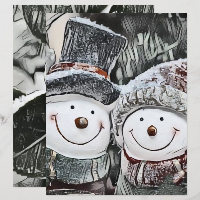 Desenho de Snowman e Snow (Frente/Verso)