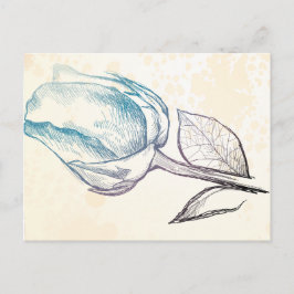 Desenho de um rosa, cartão postal