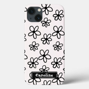 desenho de um telefone personalizado branco e pret