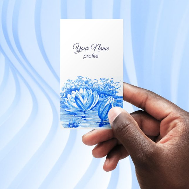 Desenho de vindima - Flores de lótus - Cartão de v (Criador carregado)