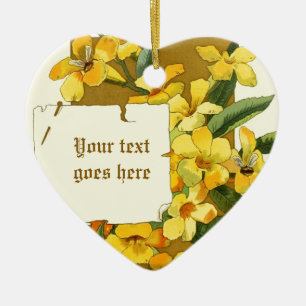 Desenho dintage do ornamento amarelo de jasmim