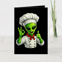 Desenho Divertido de Chef Alien Bonito Cozinheiro 