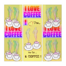 Desenho divertido do Coffeehouse Wall Triptych