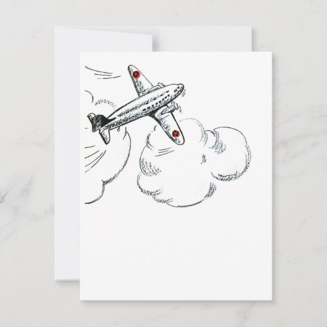 Desenho do avião | Ilustração Vintage (Frente)