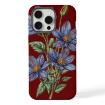 Desenho do Flor Azul na Capa de telefone de fundo 