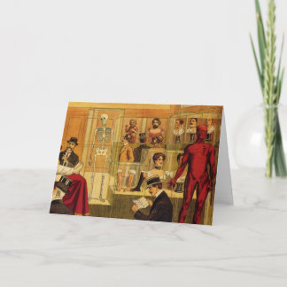 Desenho do vintage do museu da anatomia - cartão