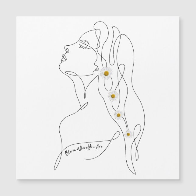 Desenho em Linha da Arte da Mulher - Bloom onde vo (Frente)