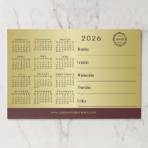 Desenho em ouro vermelho-escuro, Calendário de Log