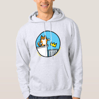 Desenho engraçado de gato sem reis em uma camiseta