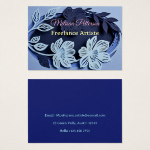 Desenho Floral Azul Elegante