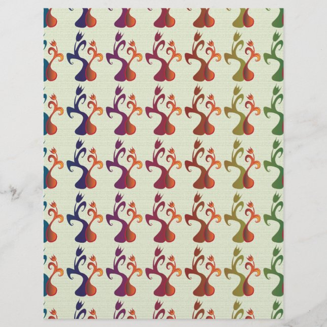 desenho floral de tulipa multicolorido moderno abs (Frente)
