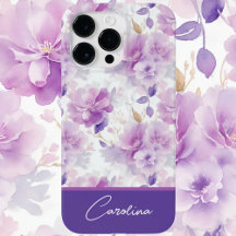Desenho floral em aquarela roxo lilás elegante