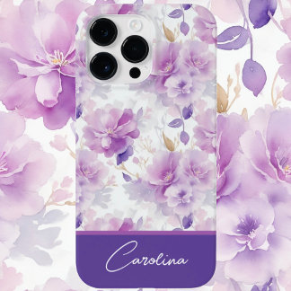 Desenho floral em aquarela roxo lilás elegante