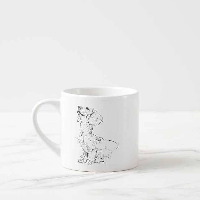 Desenho Fofo de Dachshund, Caneca de Café para Mãe (Esquerda)
