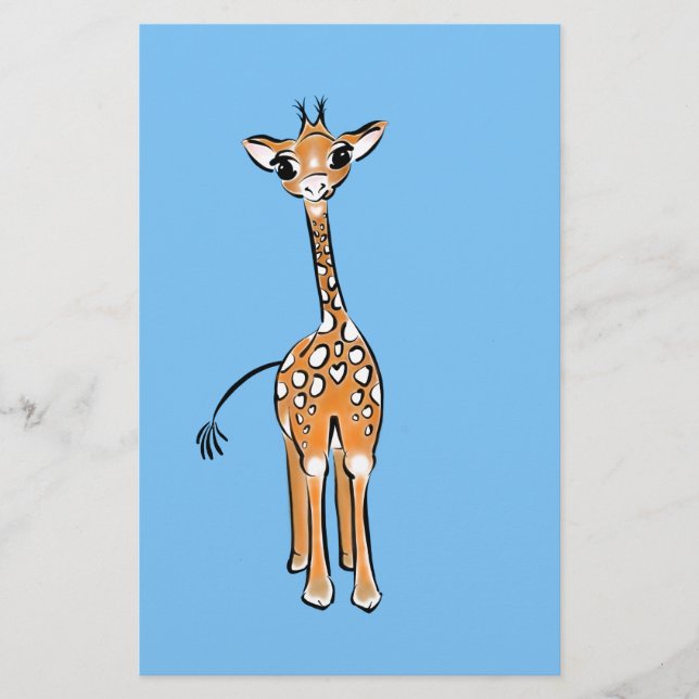 Desenho girafa bonito, animais safari (Frente)