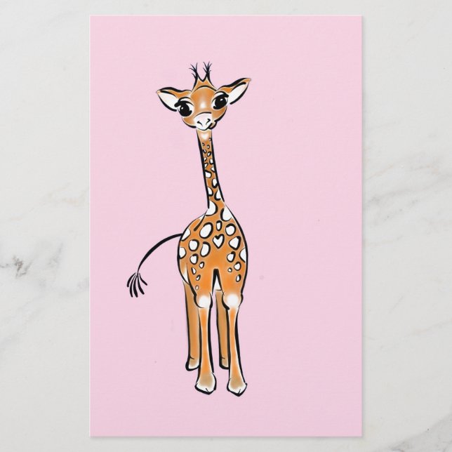 Desenho girafa bonito, animais safari (Frente)