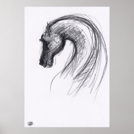 Desenho Original 1 Cavalo Ano Zodiac Poster