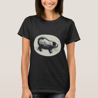 Desenho original de suínos com T-shirt feminina 20