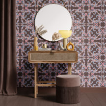 Desenho Ornamental Barroco Cinza Taupe