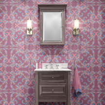 Desenho Ornamental Barroco Rosa Claro