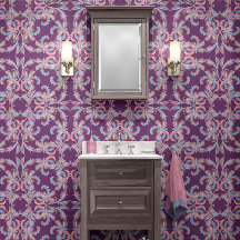 Desenho Ornamental Barroco Roxo Ameixa