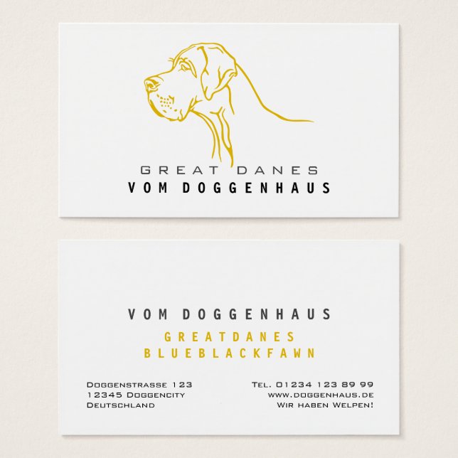 Desenho Puro Great Dane (Frente & Verso)