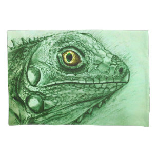 Desenho realístico da iguana verde, réptil bonit