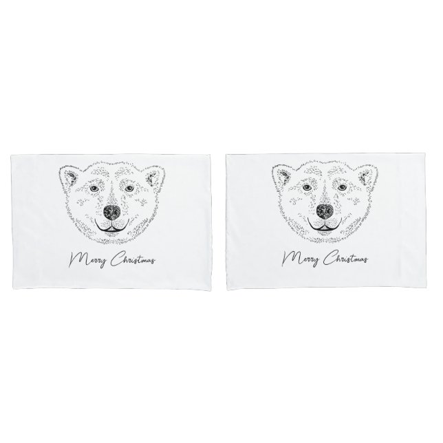 Desenho simples de cabeça de urso polar em linha c (Frente - conjunto)