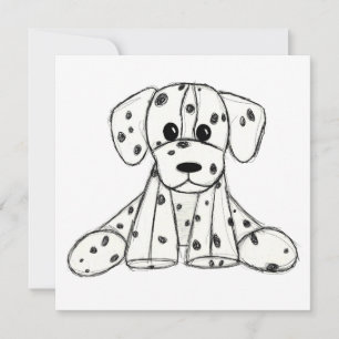 Desenho simples de um cão dalmata de pelúcia em pr
