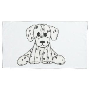Desenho simples de um cão dalmata de pelúcia em pr