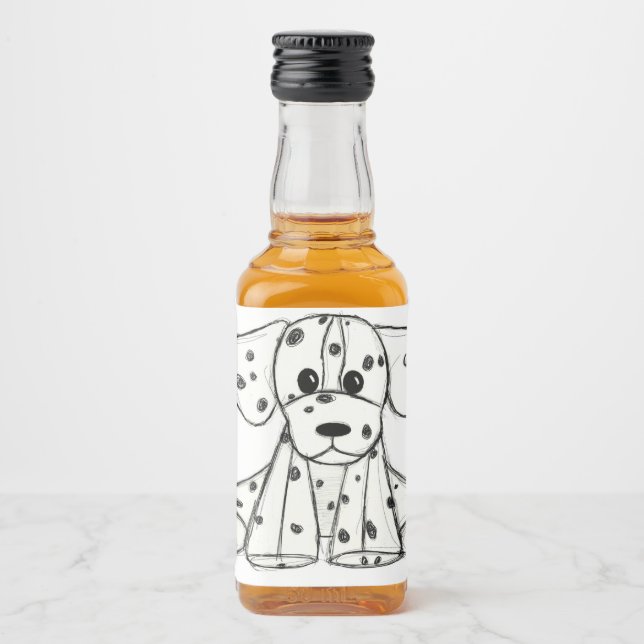 Desenho simples de um cão dálmata de pelúcia em pr (Frente)
