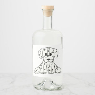Desenho simples de um cão dalmata de pelúcia em pr