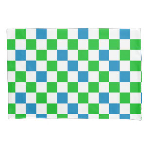 Desenho Xadrez Azul Branco Verde
