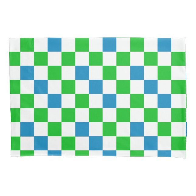 Desenho Xadrez Azul Branco Verde (Frente)