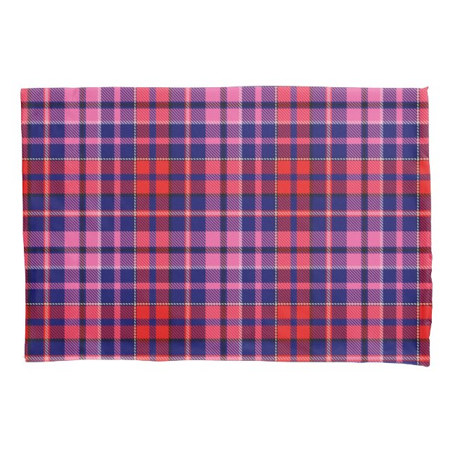 Desenho Xadrez Escocês Azul Marinho Vermelho Rosa  (Frente)