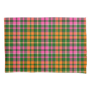 Desenho Xadrez Tartan Verde Rosa Laranja 