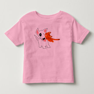 Desenhos animados bonitos bull terrier e t-shirt