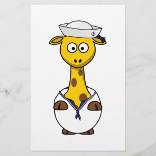 Desenhos animados do girafa do marinheiro