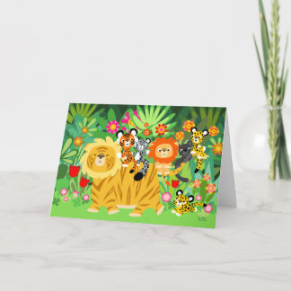 Desenhos animados Liger e cartão dos amigos