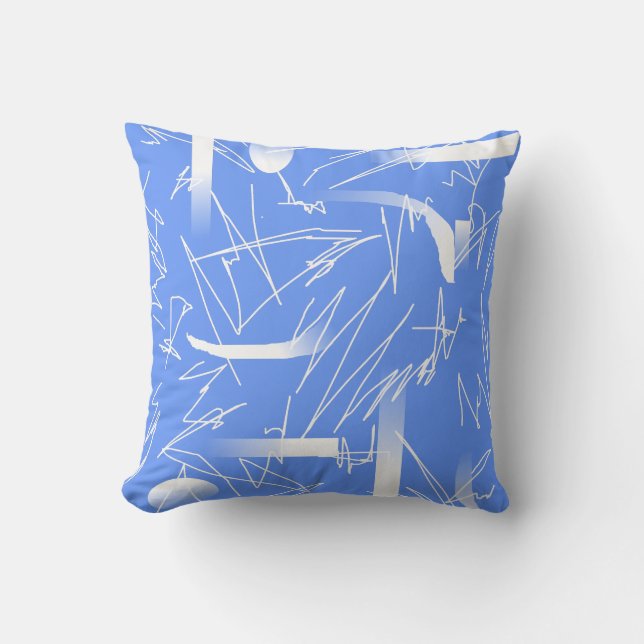 Desenhos de Arte Abstrata Branca Padrão Almofada (Frente)