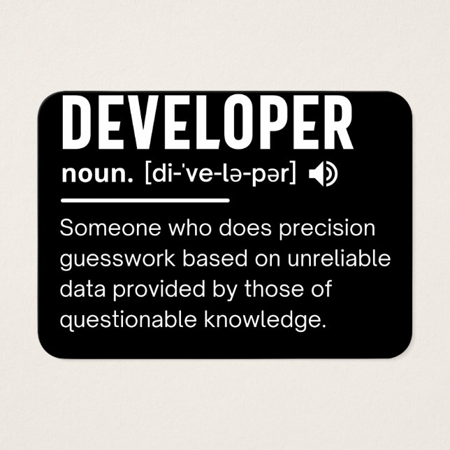 Desenvolvedor Dictionary Definition Engraçado dese (Frente)
