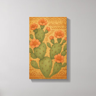 Desert Bloom - Arte de Canvas Cactus Boho